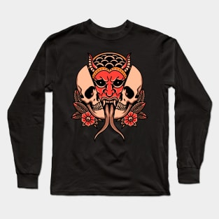 evil krampus tattoo Long Sleeve T-Shirt